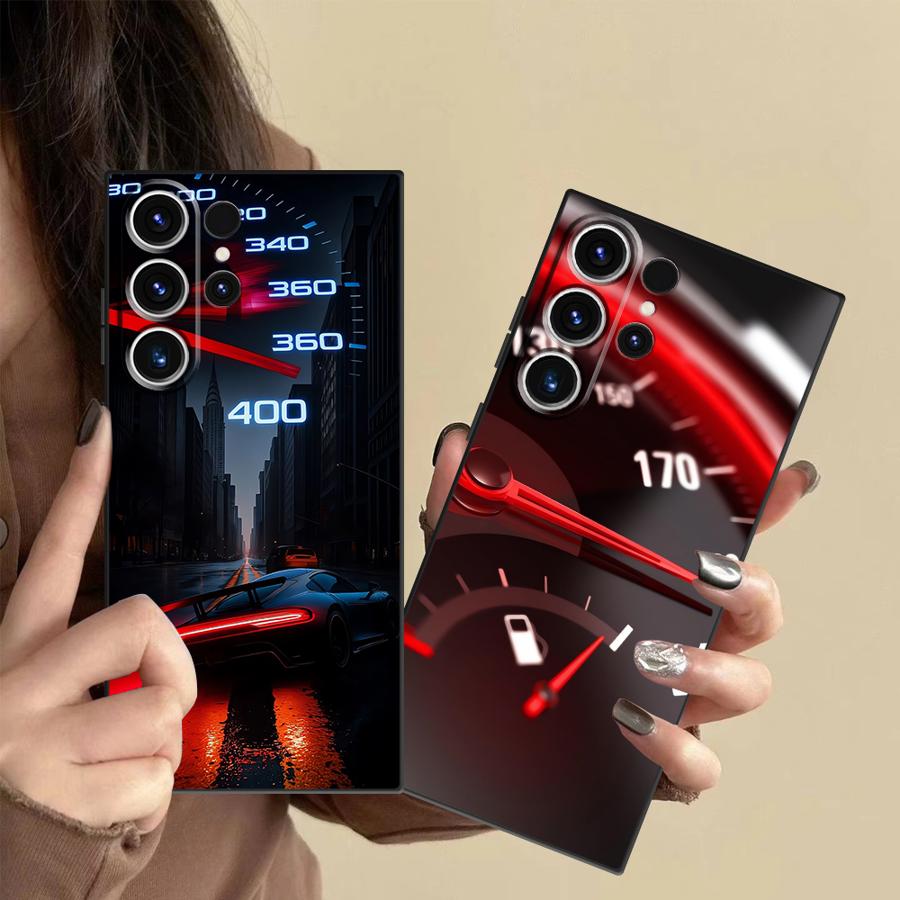 Samsung Galaxy S24 - غطاء هاتف بتصميم عداد السيارة الأحمر